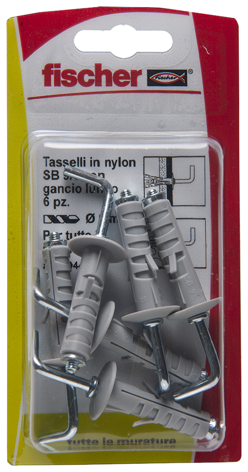 fischer Tasselli a espansione SB 9/6 K con gancio lungo (6 Pz.) fie1674.