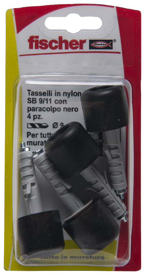 fischer Tasselli a espansione SB 9/11 K con paracolpi nero (4 Pz.) fie1677.
