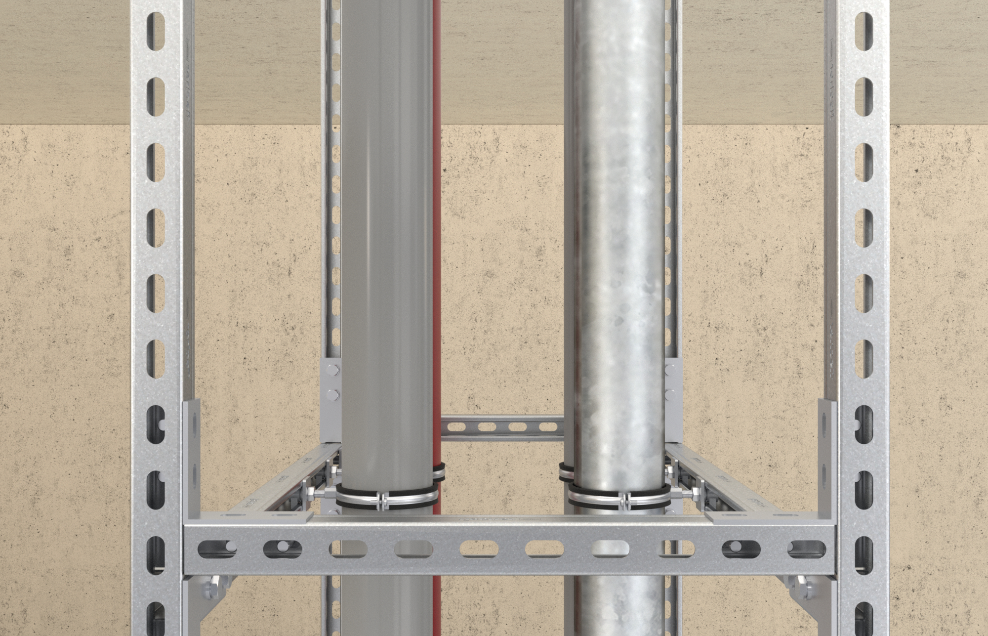 fischer Profilo FUS 41-2,0 A4-2M (1 Pz.) Sistema completo e universale di profi lati per la realizzazione di strutture a telaio per il sostegno di impianti.