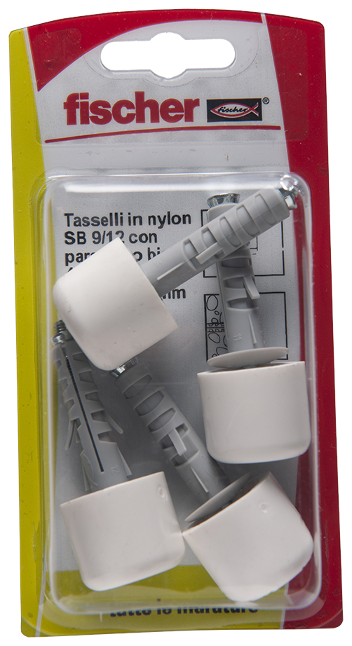 fischer Tasselli a espansione SB 9/12 K con paracolpi bianco (4 Pz.) fie17.