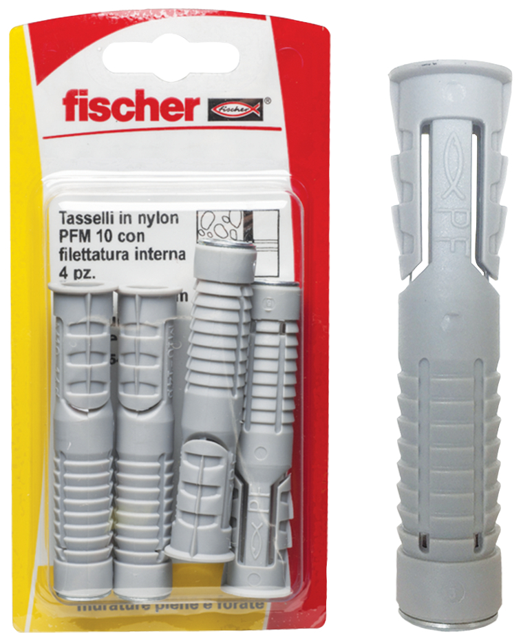 fischer Tasselli PFM 8 K per reggi mensola a scomparsa (4 Pz.) Fissaggio per mensola a scomparsa PFM K in blister.