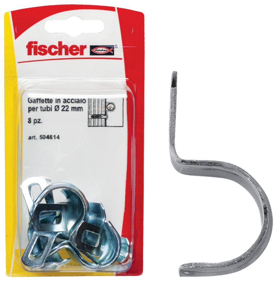 fischer Gaffetta fissatubi D28 K (6 Pz.) Gaffetta per tubi Gaffetta K in blister.