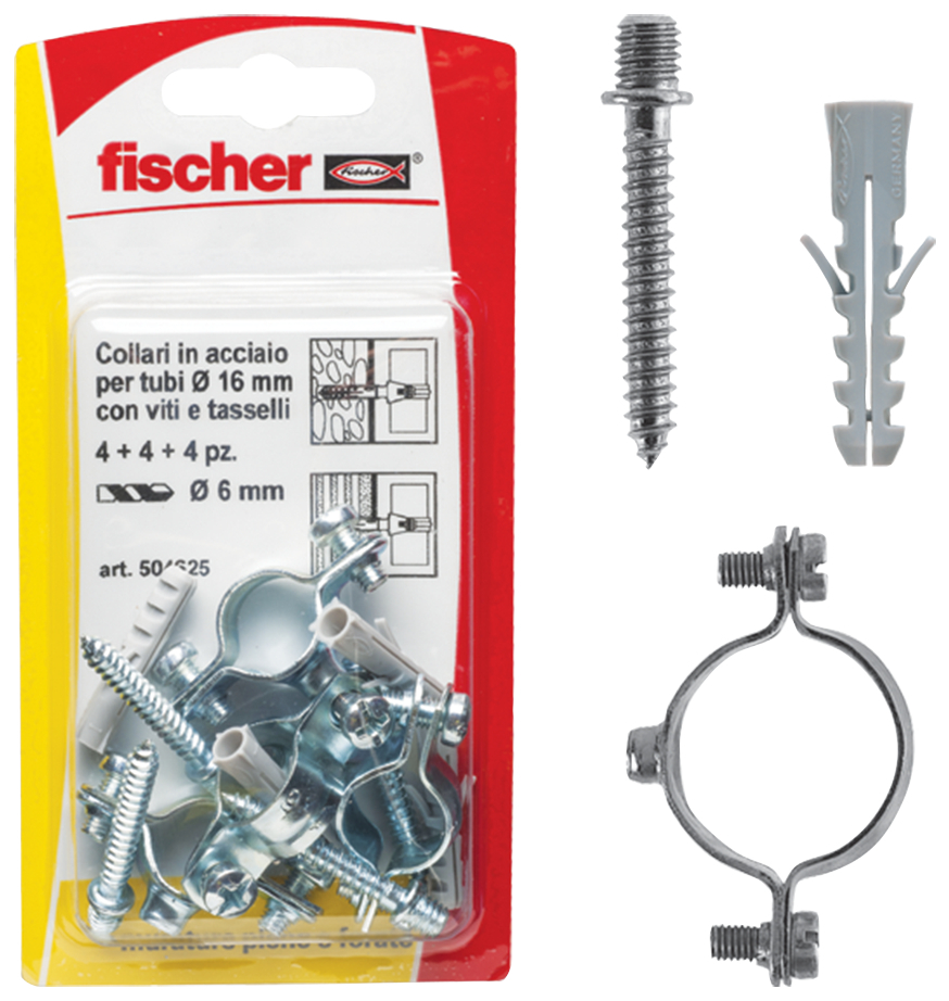 fischer Collari D42 K fissatubi (2 Pz.) Collare distanziatore per tubi Collare K in blister fie1759