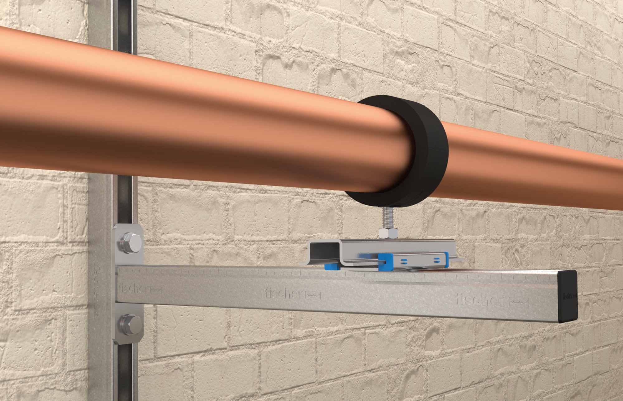 fischer Collare tubi refrigerazione KFT 114,3 (1 Pz.) Collare per tubi di refrigerazione realizzato con schiuma PUR a celle chiuse. Adatto allo staffaggio di carichi pesanti..