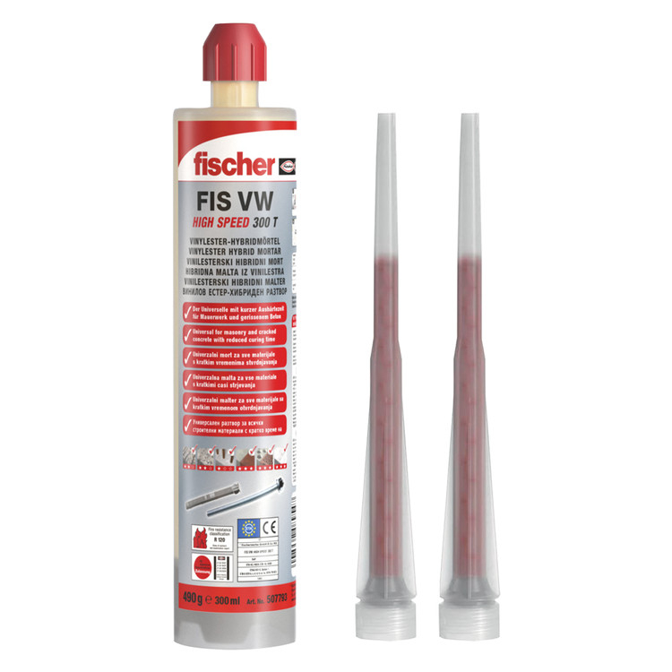 fischer Ancorante chimico FIS VW 300 T Resina hybrid invernale (3 Pz.) Resina full-hybrid ad alte prestazioni per applicazioni invernali e a basse temperature di barre metriche e ad aderenza migliorata..