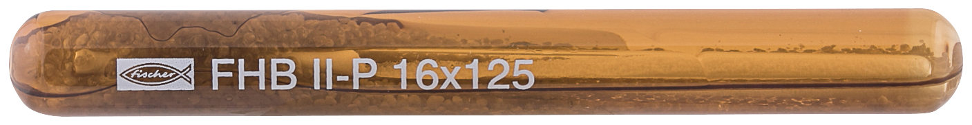 fischer Resina ancorante chimico in fiala FHB II-P 16x125 (1 Pz.) Resina in fiala di vetro per applicazioni con barre multicono FHB II-A L. Massimi carichi in calcestruzzo fessurato e per applicazioni vicino ai bordi..