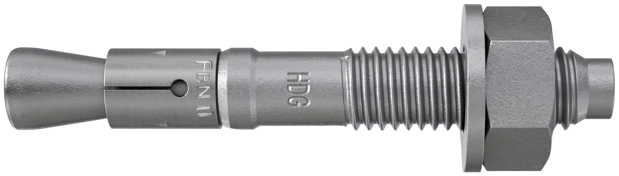 fischer Tasselli acciaio FBN II 8/5 K zincato a caldo (1 Pz.) Tassello passante in versione corta per calcestruzzo non fessurato con vita utile in esercizio all?esterno variabile certificata fino a 50 anni, corpo in acciaio zincato e fascetta in acciaio inossidabile. Rapido da installare..