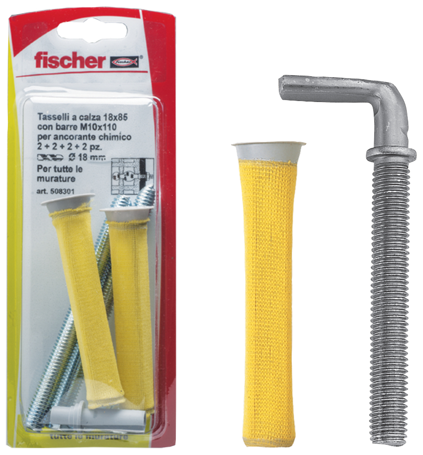 Tasselli a calza FIS H 18x85 N con cancani per ancorante chimico (2 Pz.) fie1989