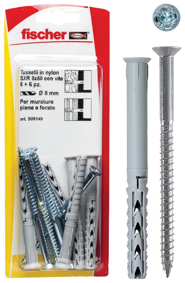 Tasselli prolungati SXR 10X120 Z K con vite (4 Pz.) fie2034