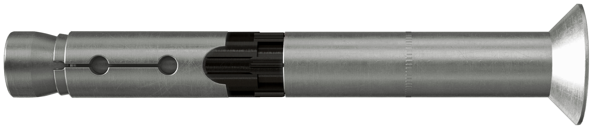 fischer Tassello passante in acciaio FH II 12-50 SK A4 (1 Pz.) L'ancorante passante per fissaggi dal design esigente per calcestruzzo fessurato e applicazioni sismiche in zona C1/C2. Con testa svasata piana e in acciaio inox A4. fie2075