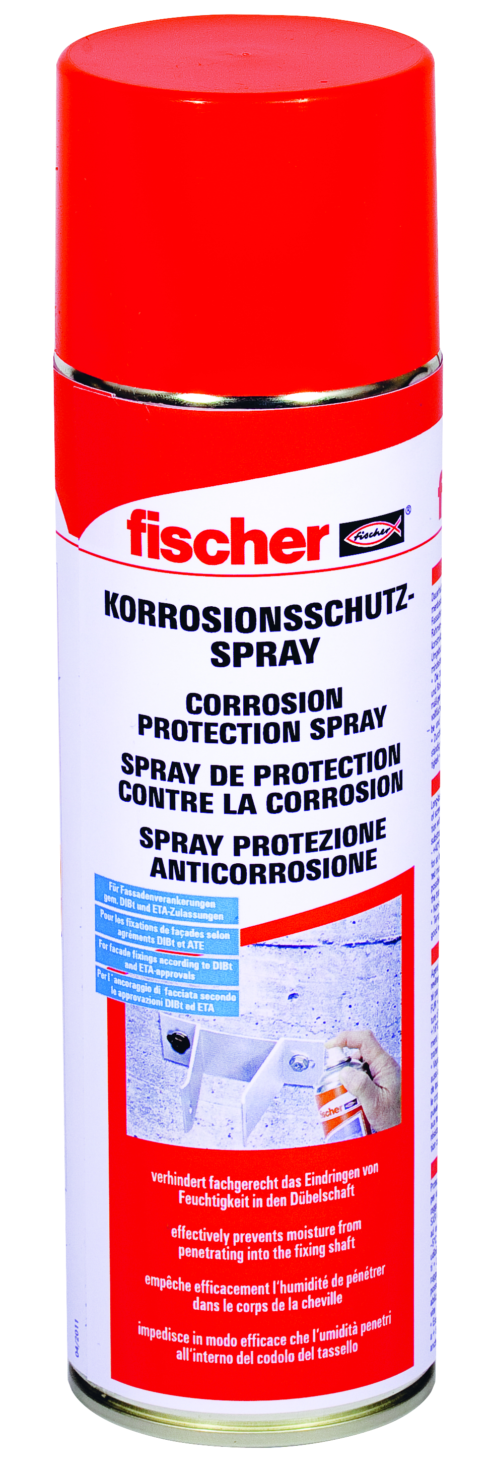 fischer Spray anticorrosione FTC-CP 500 ml (1 Pz.) Crea un rivestimento protettivo elastico. Protegge le connessioni dalla corrosione. fie2086