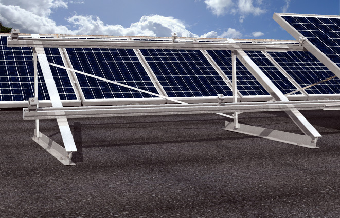 fischer Struttura triangolare preassemblata STFN 25�-30�-35� (1 Pz.) Il triangolo per l?installazione di pannelli fotovoltaici su coperture piane, idoneo all?installazione di pannelli con orientamento potrait o landscape..