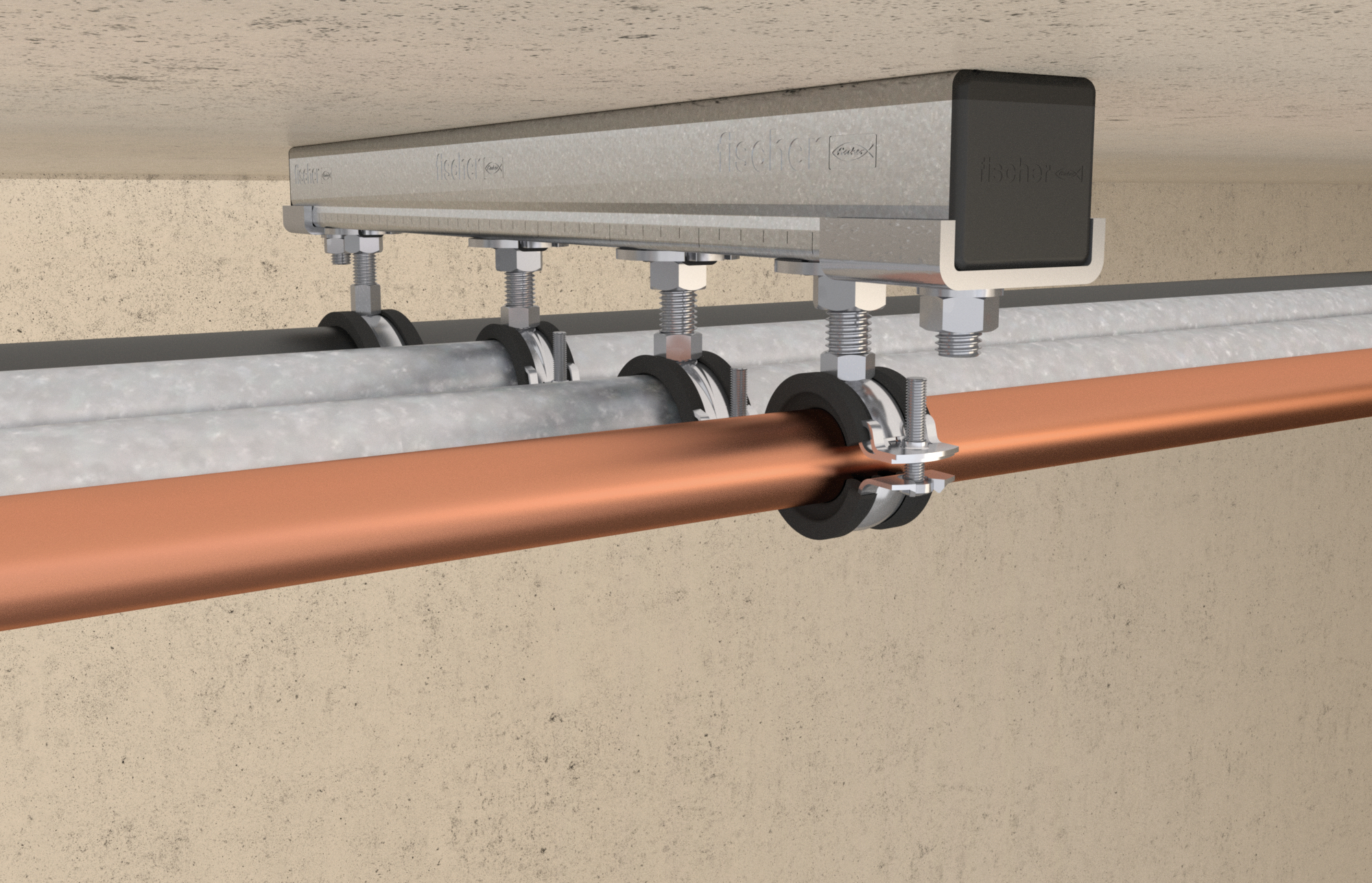 Collare per tubi a doppia vite FRS 25-30 M8/M10 (1 Pz.) fie211 - immagine aggiuntiva