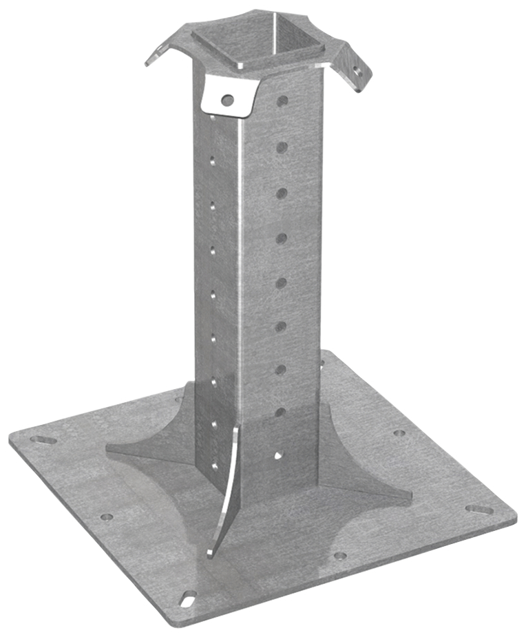 fischer Supporto pali telescopico BT H885 hdg - Sistemi anticaduta DPI (1 Pz.) La soluzione di fissaggio per pali di sistemi di ancoraggio flessibili e puntuali con coperture in muretti e tavelloni.