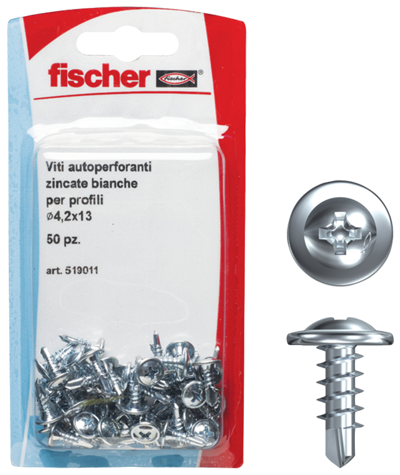fischer Viti per montaggio profili cartongesso FPS-FPB 4,2X13 PF K (50 Pz.) Vite per montaggio profili da cartongesso FPS-FPB K in blister fie2240