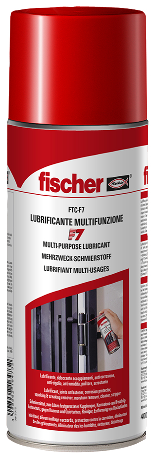 fischer Lubrificante multifunzione FTC-F7 400 ml (1 Pz.) 7 problemi 1 soluzione: lubrifica, sblocca gli accoppiamenti, anti-corrosione, anti-cigolio, anti-umidit, pulisce e scrosta fie2271