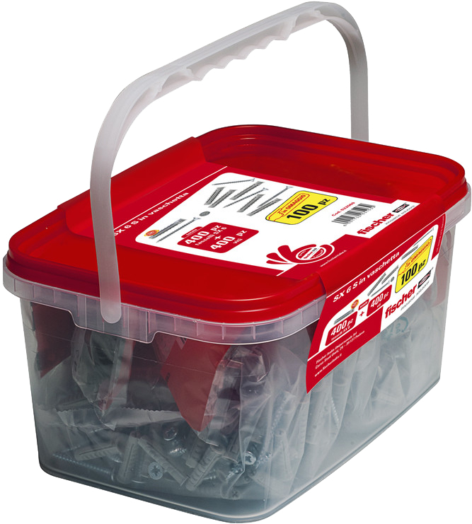 fischer Propack SX 6 S Vaschetta 400 tasselli con vite (400 Pz.) fie2335.