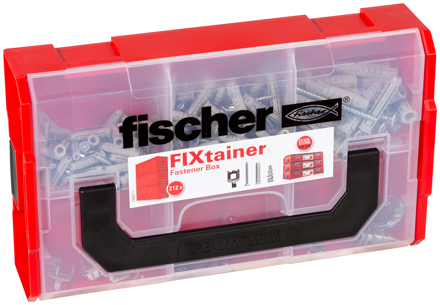 fischer FIXtainer SX GKM con viti e ganci Valigetta tasselli (204 Pz.) fie2748.