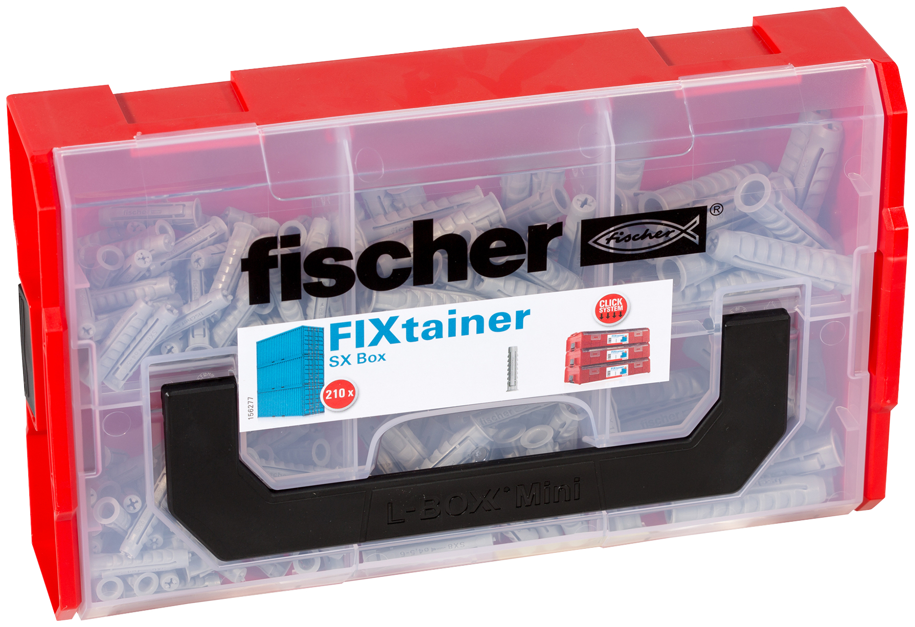 fischer FIXtainer SX Valigetta tasselli (210 Pz.) Pratiche soluzioni di fissaggio per le pi comuni applicazioni nel fischer FixTainer impilabile e di alta qualit fie2750