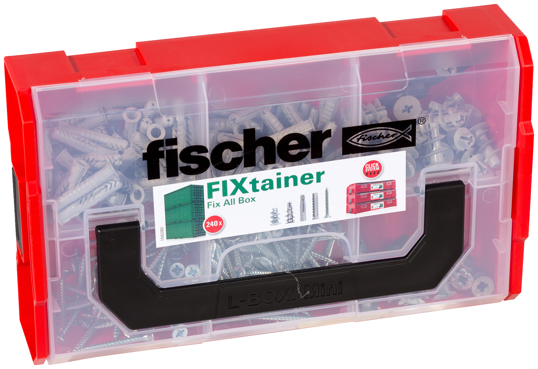 fischer FIXtainer UX SX GK screw (141 Pz.) Pratiche soluzioni di fissaggio per le pi comuni applicazioni nel fischer FixTainer impilabile e di alta qualit fie2751