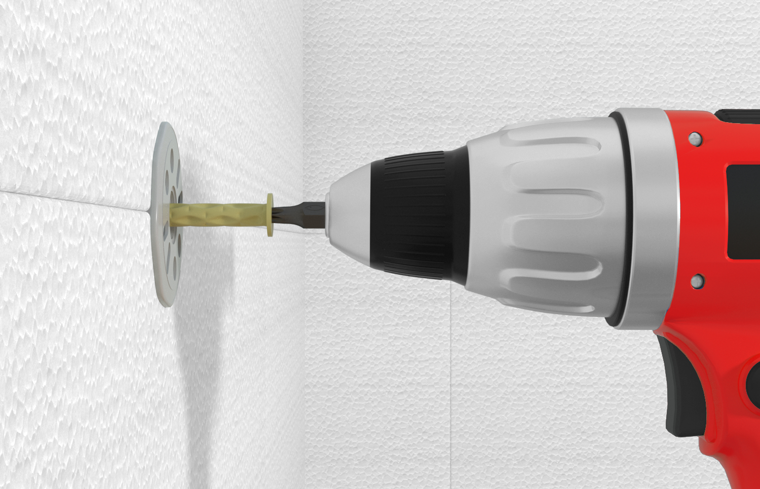 fischer Ancoraggio per avvitamento FIF - CS 8-180 per cappotti (1 Pz.) Il fissaggio ad avvitamento per sistemi compositi di isolamento termico esterno (ETICS). Nelle misure 8-200 e superiori, la spina � in posizione incassata all?interno del tassello e richiede l?utilizzo del Bit TX25 CS 178,5 mm..