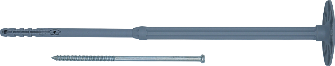 fischer Ancoraggio per avvitamento FIF - CS 8/300 per cappotti (1 Pz.) Il fissaggio ad avvitamento per sistemi compositi di isolamento termico esterno (ETICS). Nelle misure 8/200 e superiori, la spina  in posizione incassata all?interno del tassello e richiede l?utilizzo del Bit TX25 CS 178,5 mm..