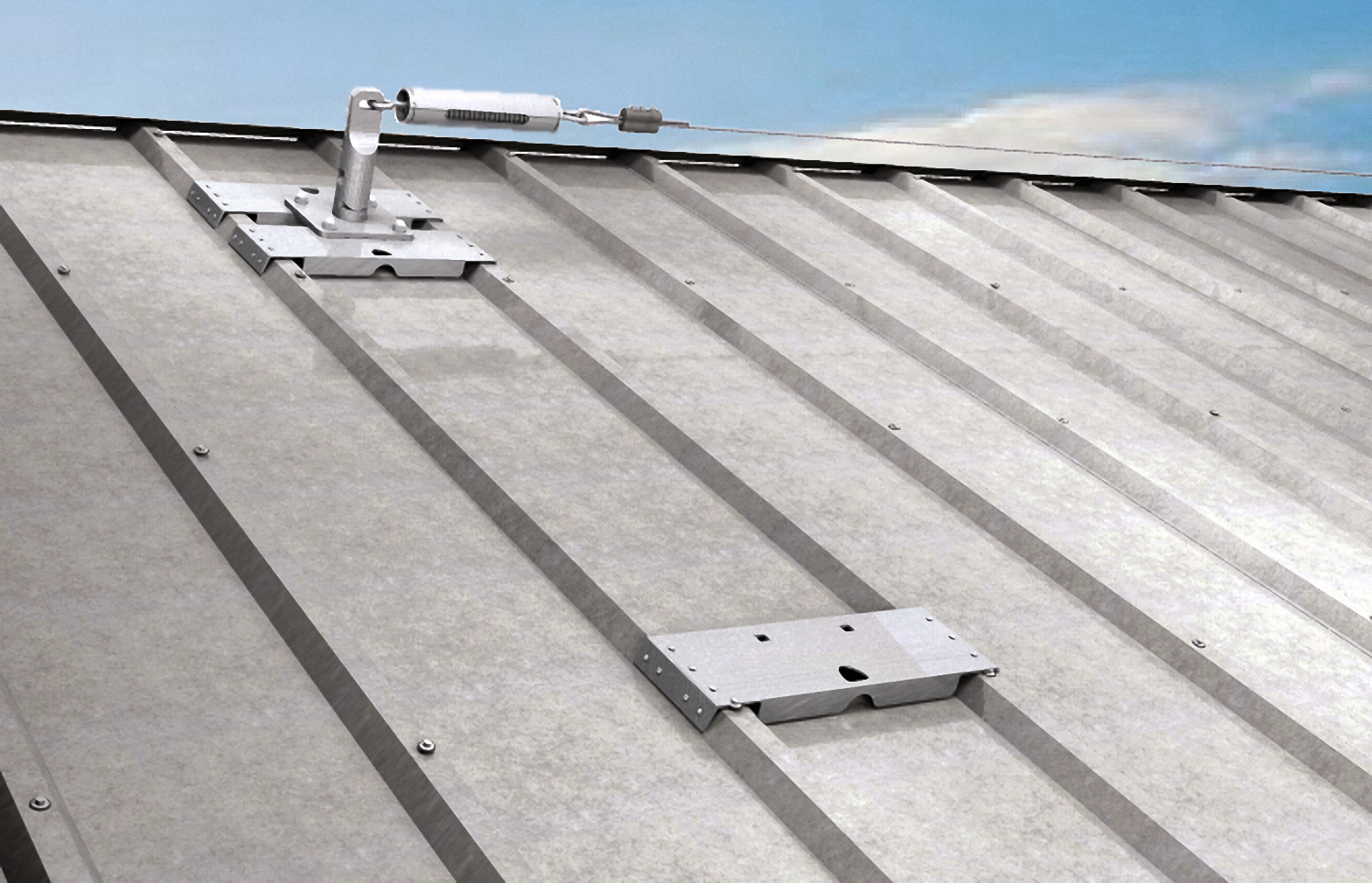 fischer Piastra per pannelli coibentati PC 333 A inox - Sistemi anticaduta DPI (1 Pz.) Il dispositivo di ancoraggio puntuale per coperture in pannelli coibentati.