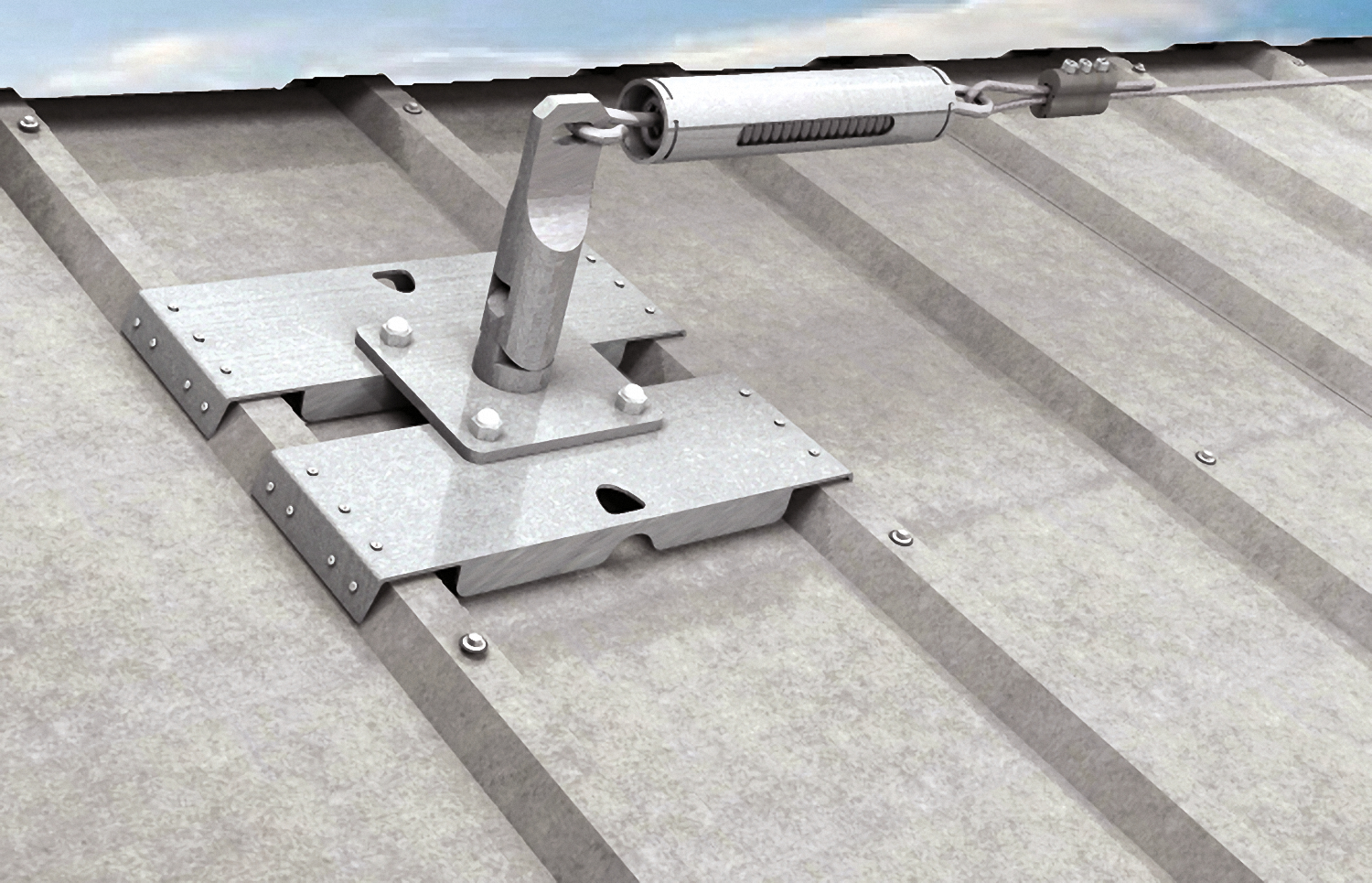 fischer PC 250 C inox - Sistemi anticaduta DPI (1 Pz.) Piastre per il fissaggio di pali in sistemi di ancoraggio flessibile per coperture in pannello metallico coibentato.