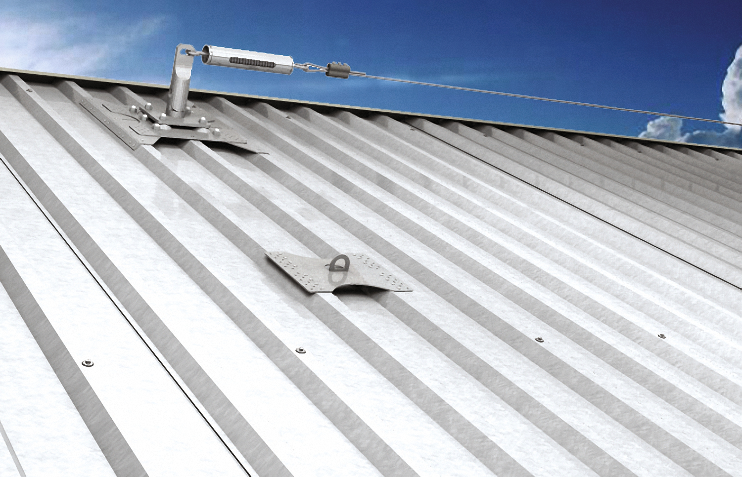 fischer Piastra per lamiera grecata PG 206-315 C inox - Sistemi anticaduta DPI (1 Pz.) Piastra per il fissaggio di pali in sistemi di ancoraggio flessibile per coperture in lamiera grecata.