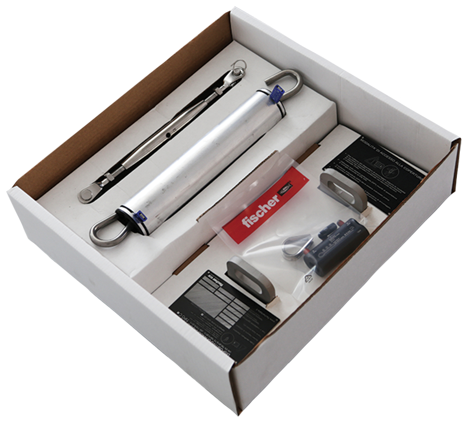 fischer Kit linea di ancoraggio a parete o inclinate V hdg - Sistemi anticaduta DPI (1 Pz.) fie2838.