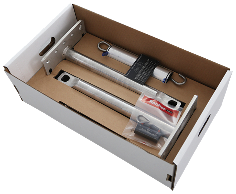 fischer Kit linea di ancoraggio base piana H40 BP hdg - Sistemi anticaduta DPI (1 Pz.) fie2840.