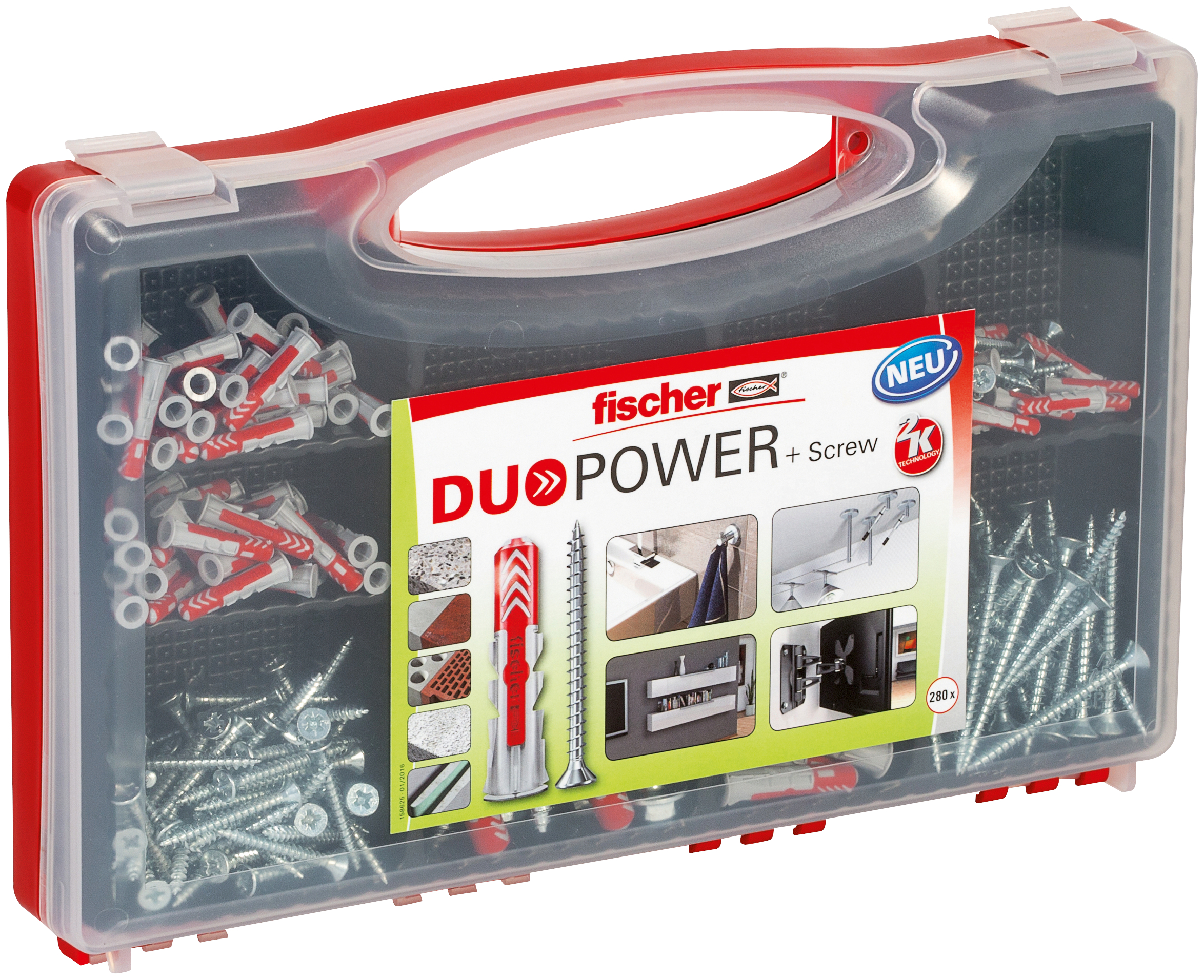 fischer Valigetta REDBOX DuoPower 140 tasselli con vite (140 Pz.) Tasselli assortiti in una pratica valigetta rossa con un ottimo rapporto prezzo / prestazioni.
