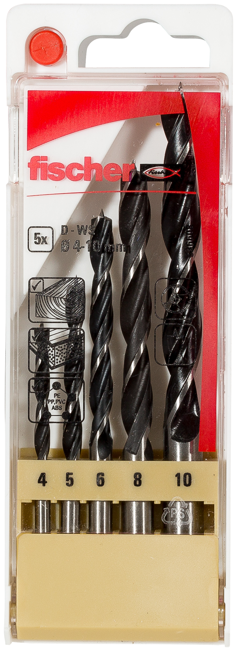 Set di 5 punte trapano per legno PL (4-10mm) (5 Pz.) fie2884