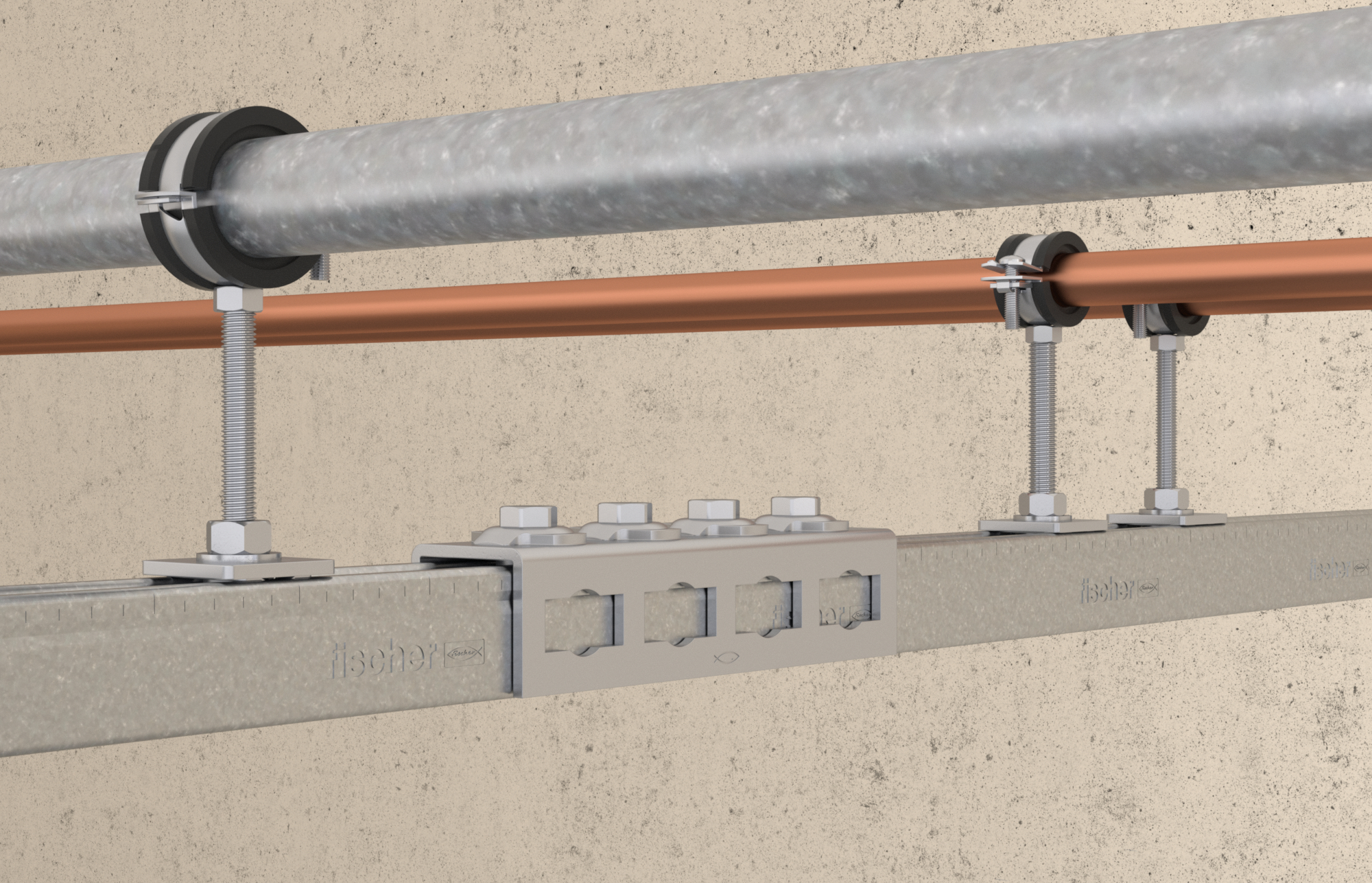 fischer Elemento connessione FUF OC 62 HDG (1 Pz.) Elemento di connessione - Prolunghe FUF OC in acciaio zincato a caldo.