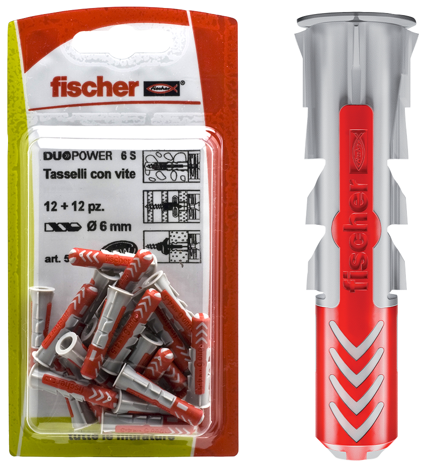 fischer Tasselli DUOPOWER 8 K in blister (16 Pz.) Fissaggio DuoPower K in blister.
