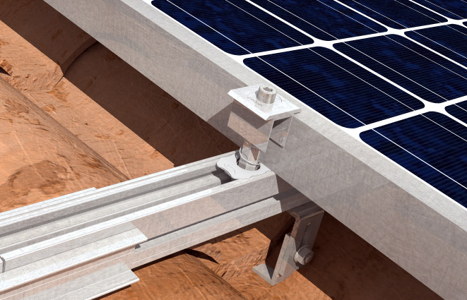 fischer Morsetto centrale universale PMCU (1 Pz.) Il morsetto in versione nera, centrale universale per tutti i moduli fotovoltaici con spessore da 30 a 52 mm.