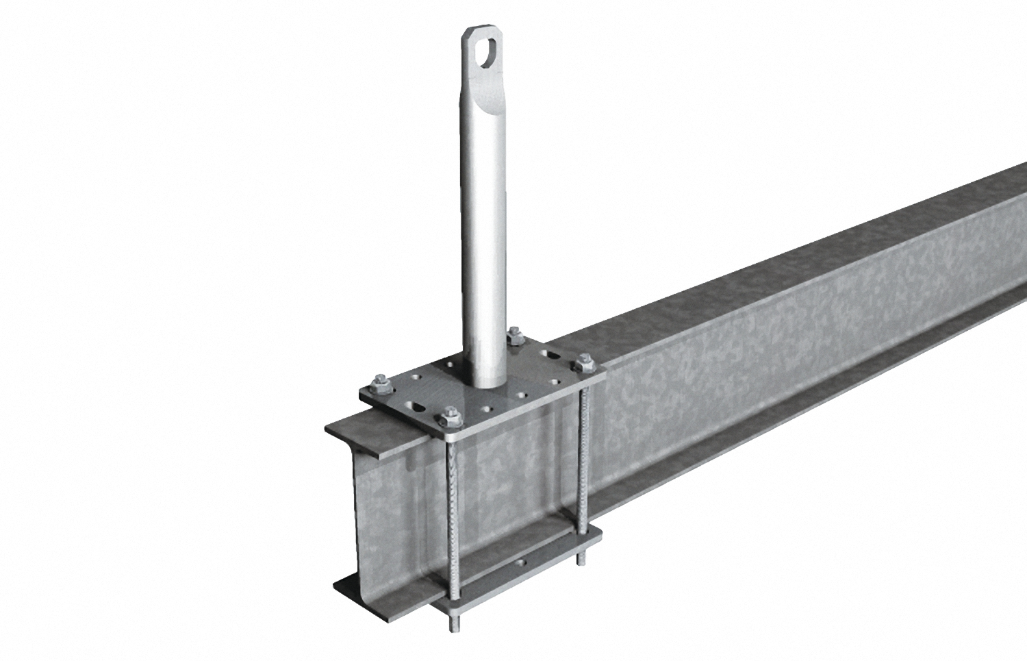 fischer Piastra di cerchiaggio hdg - Sistemi anticaduta DPI (1 Pz.) La soluzione di fissaggio di pali in sistemi di ancoraggio flessibili su travature portanti in acciaio.