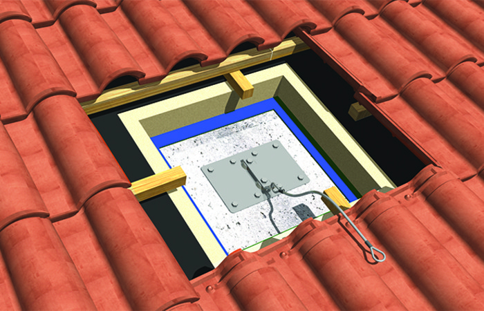 fischer Cordino sottotegola CSP - Sistemi anticaduta DPI (2 Pz.) Il dispositivo di aggancio puntuale (tipo A) per dispositivi di protezione individuale (DPI) su coperture residenziali.