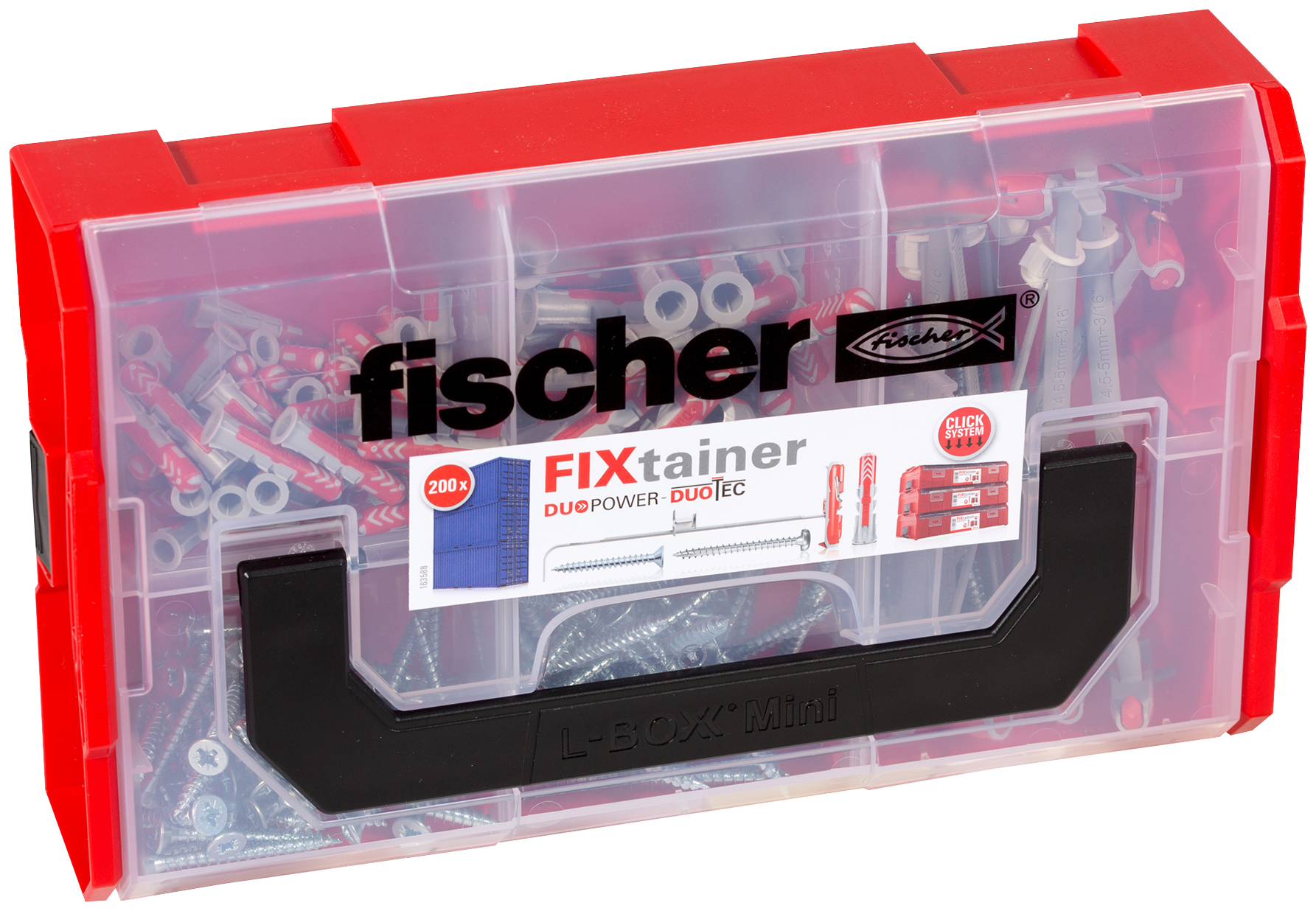 fischer Fixtainer DUOPOWER DUOTEC Valigetta tasselli (100 Pz.) Pratiche soluzioni di fissaggio per le pi comuni applicazioni nel fischer FixTainer impilabile e di alta qualit fie3201