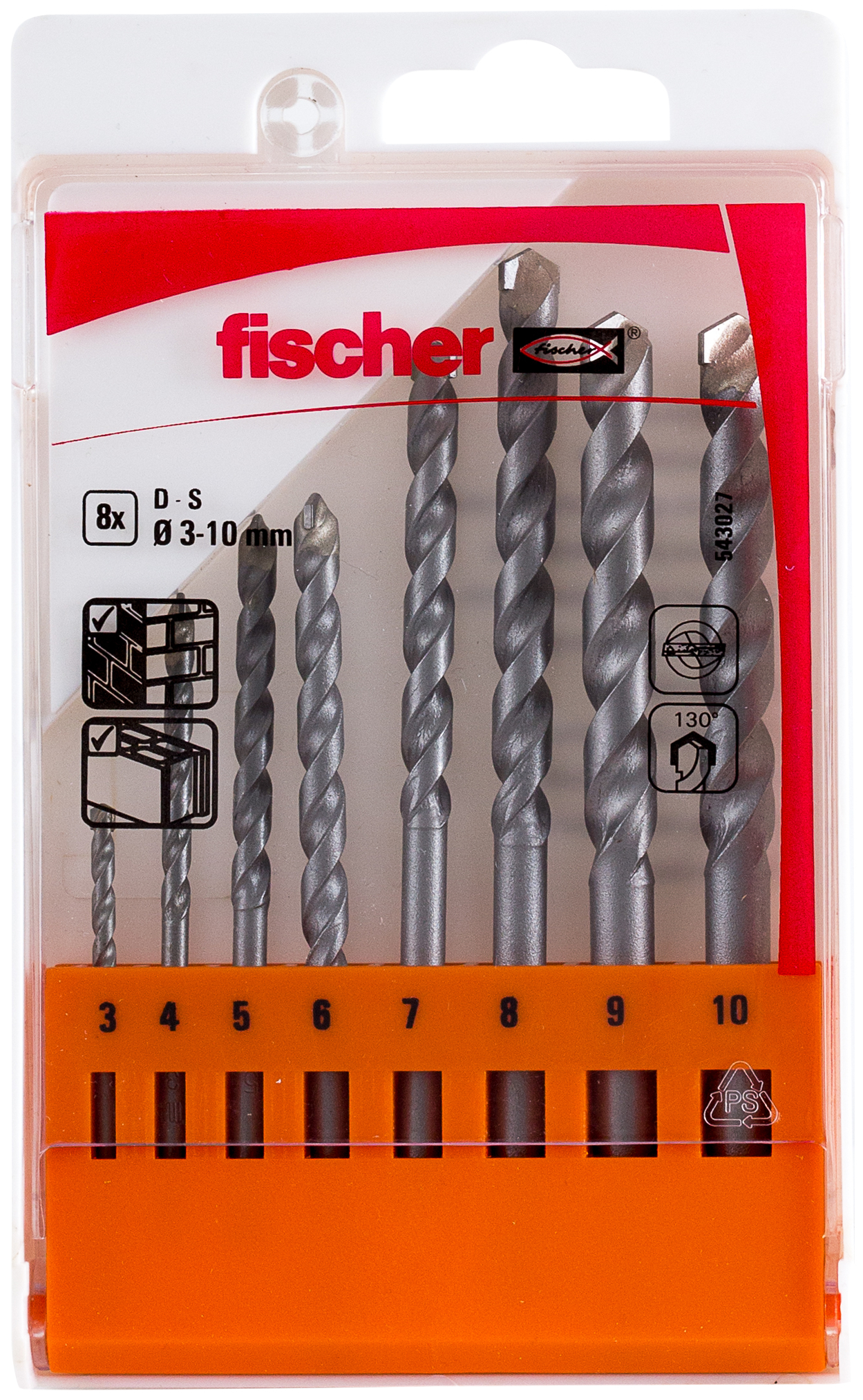 Set di 8 punte trapano per muro PMN (3-10mm) (8 Pz.) fie3234