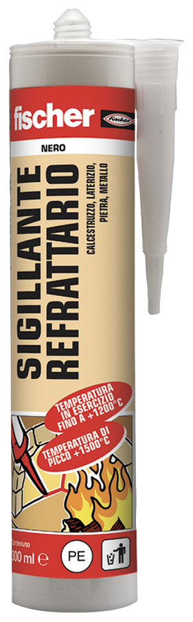 fischer Sigillante Refrattario SR NE 1200� (1 Pz.) Sigillante a base di silicati inorganici resistente al contatto con la fiamma libera.