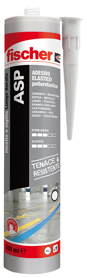 fischer Adesivo sigillante ASP Bianco (1 Pz.) Adesivo sigillante poliuretanico elastico ad alto modulo applicabile in ambienti esterni ed interni.