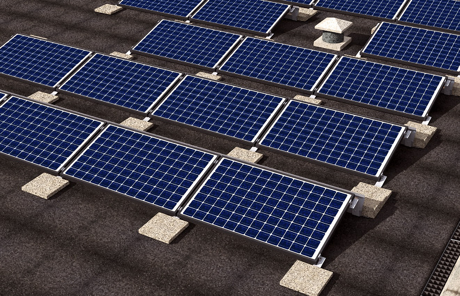 fischer Solar wind SW-II-S BM 10 (1 Pz.) Sistema per tetti piani con inclinazione 10-15 e orientamento pannelli a Sud.