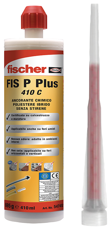 fischer Ancorante Chimico FIS P Plus 410 C Resina Poliestere Ibrido senza stirene (1 Pz.) fie3511.