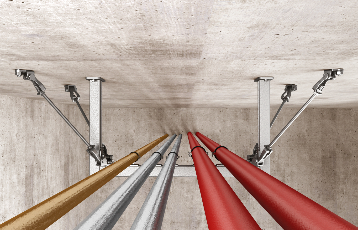 fischer Sistema Seismic per lo staffaggio ad angolo variabile S-VA (1 Pz.) Connessione ad angolo variabile per il controventamento con barre filettate M10 applicabile al profilo e alla superficie di fissaggio.