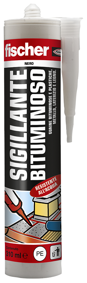 fischer Sigillante Bituminoso 310 ml (1 Pz.) Sigillante adesivo a base di bitume elastoplastico per applicazioni in copertura fie3712