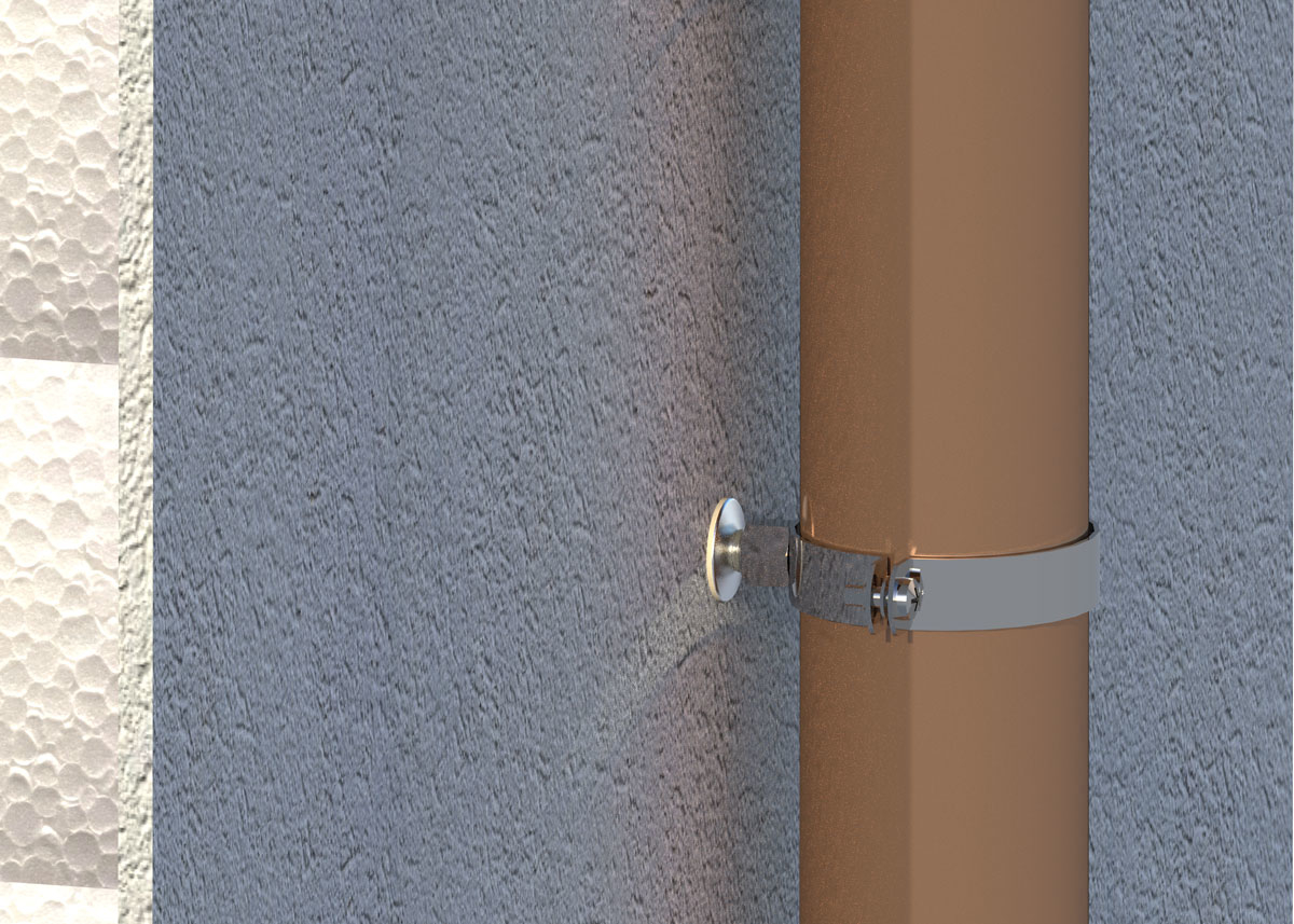 fischer Tasselli FID-V M8 per fissaggio tubi pluviali su cappotto (2 Pz.) Fissaggio per l?installazione di tubi pluviali senza ponte termico su pannelli isolanti..