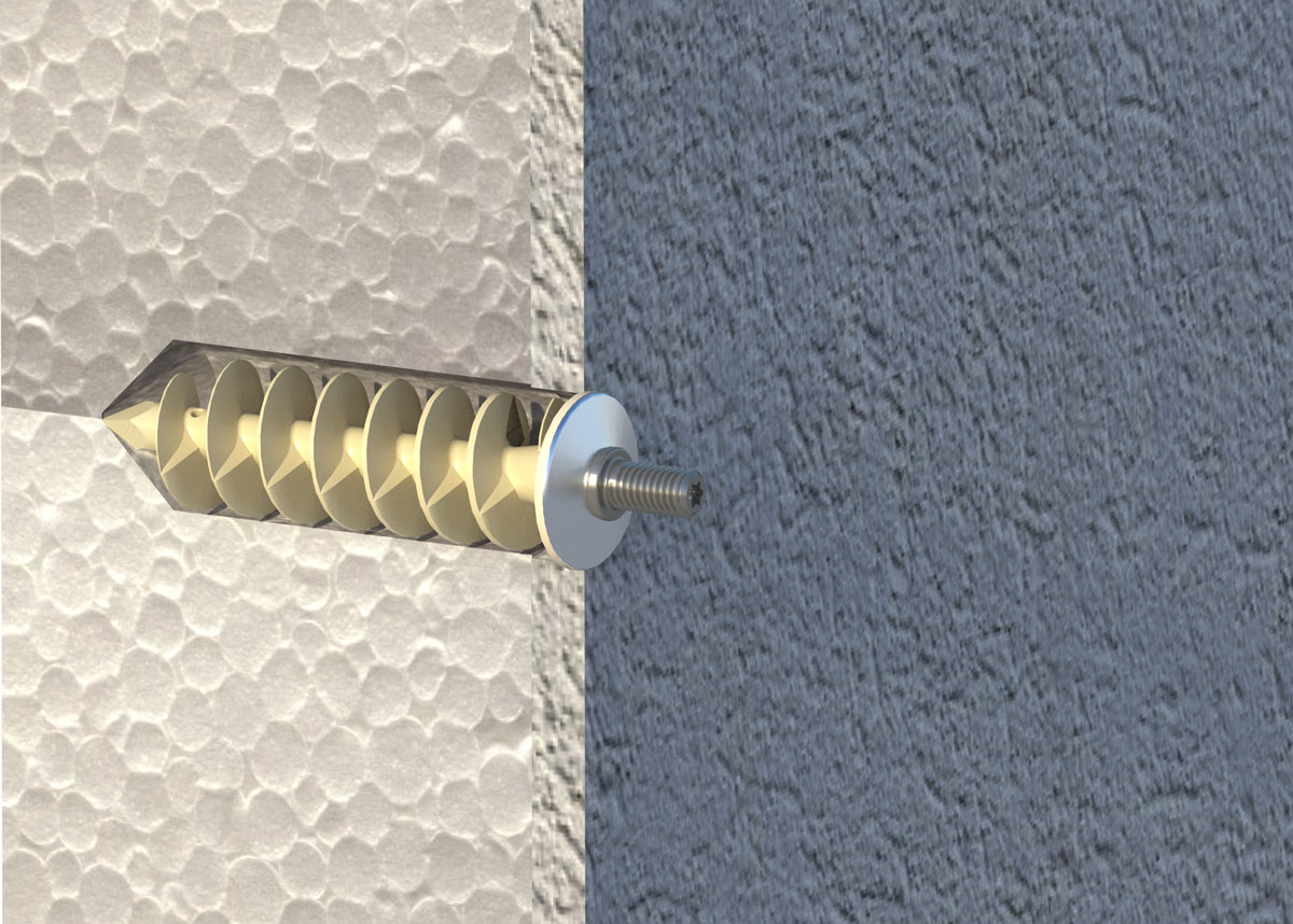 fischer Tasselli FID-V M8 per fissaggio tubi pluviali su cappotto (2 Pz.) Fissaggio per l?installazione di tubi pluviali senza ponte termico su pannelli isolanti..