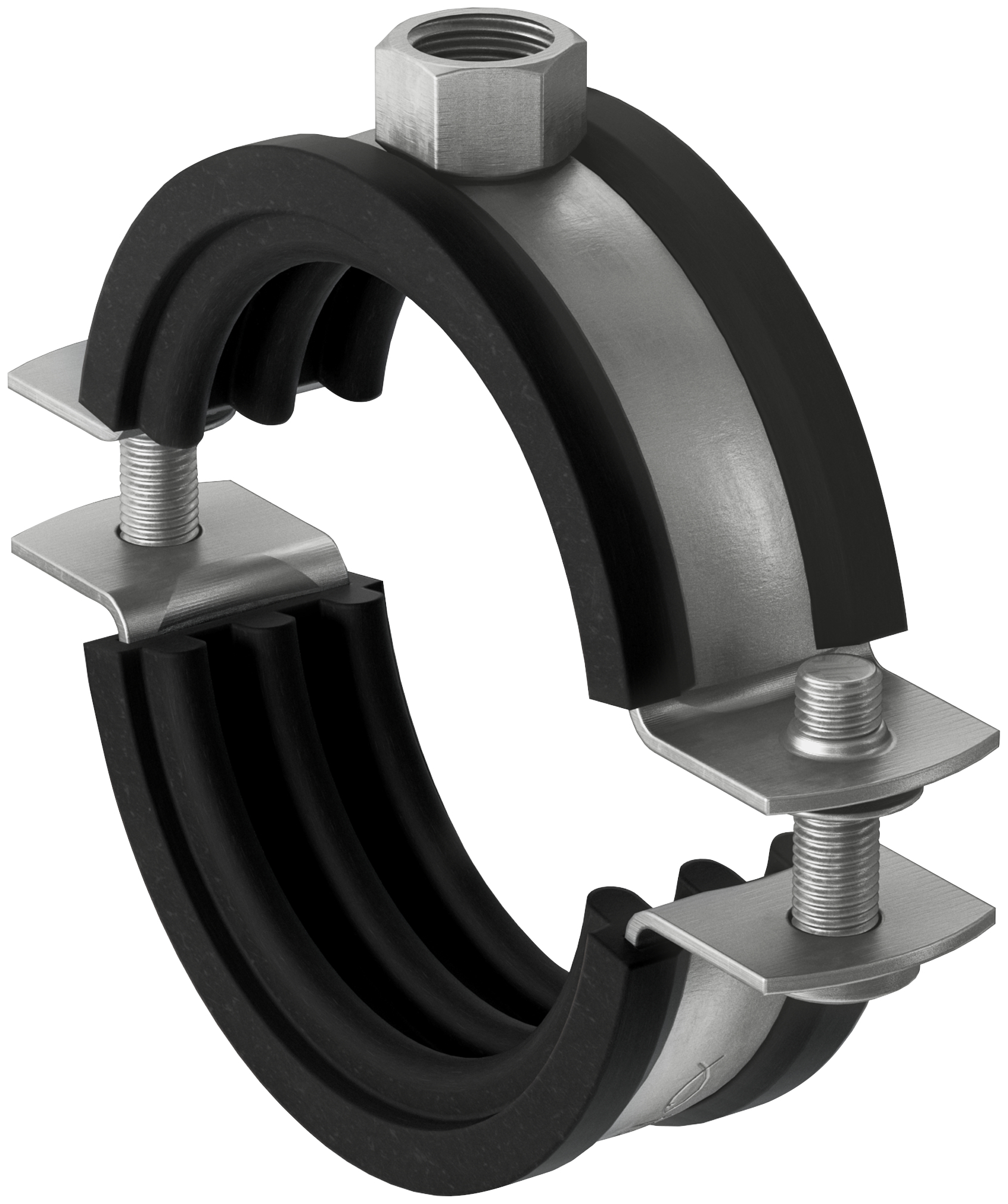 fischer Collare per tubi a doppia vite FRS 67-71 A4 (1 Pz.) Collare in acciaio inossidabile per tubazioni metalliche.