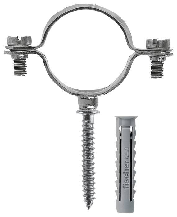 fischer Collare distanziatore CZV D16 (10 Pz.) Collare distanziatore per tubi elettrici e tubi multistrato, in acciaio zincato con vite e tassello fie3940